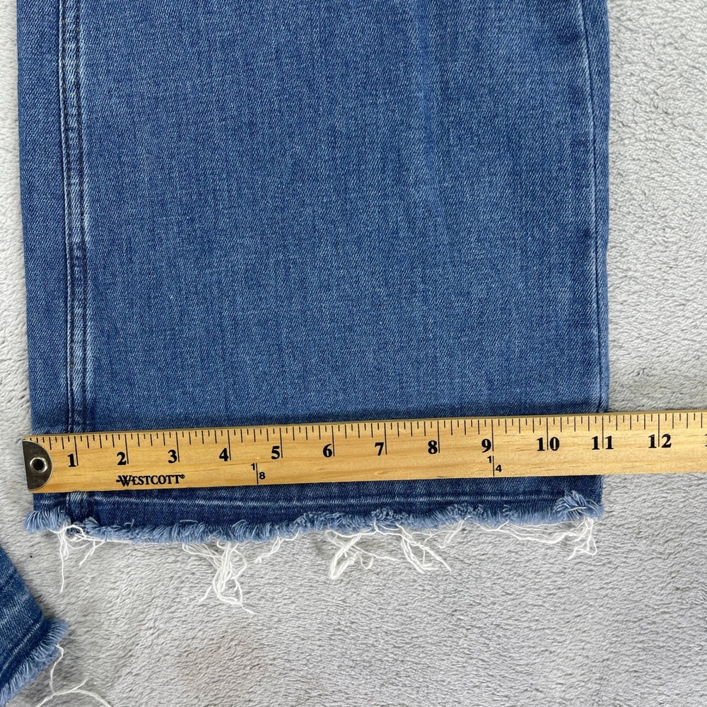 Free People Jeans Women 28 Blue Just Float On Flare High Rise Raw Hem - Picture 14 of 16